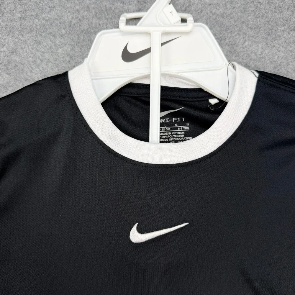 Nike Dri-FIT Boys Size 7 Black White T-Shirt Shorts 2 Piece Athletic Set NWT